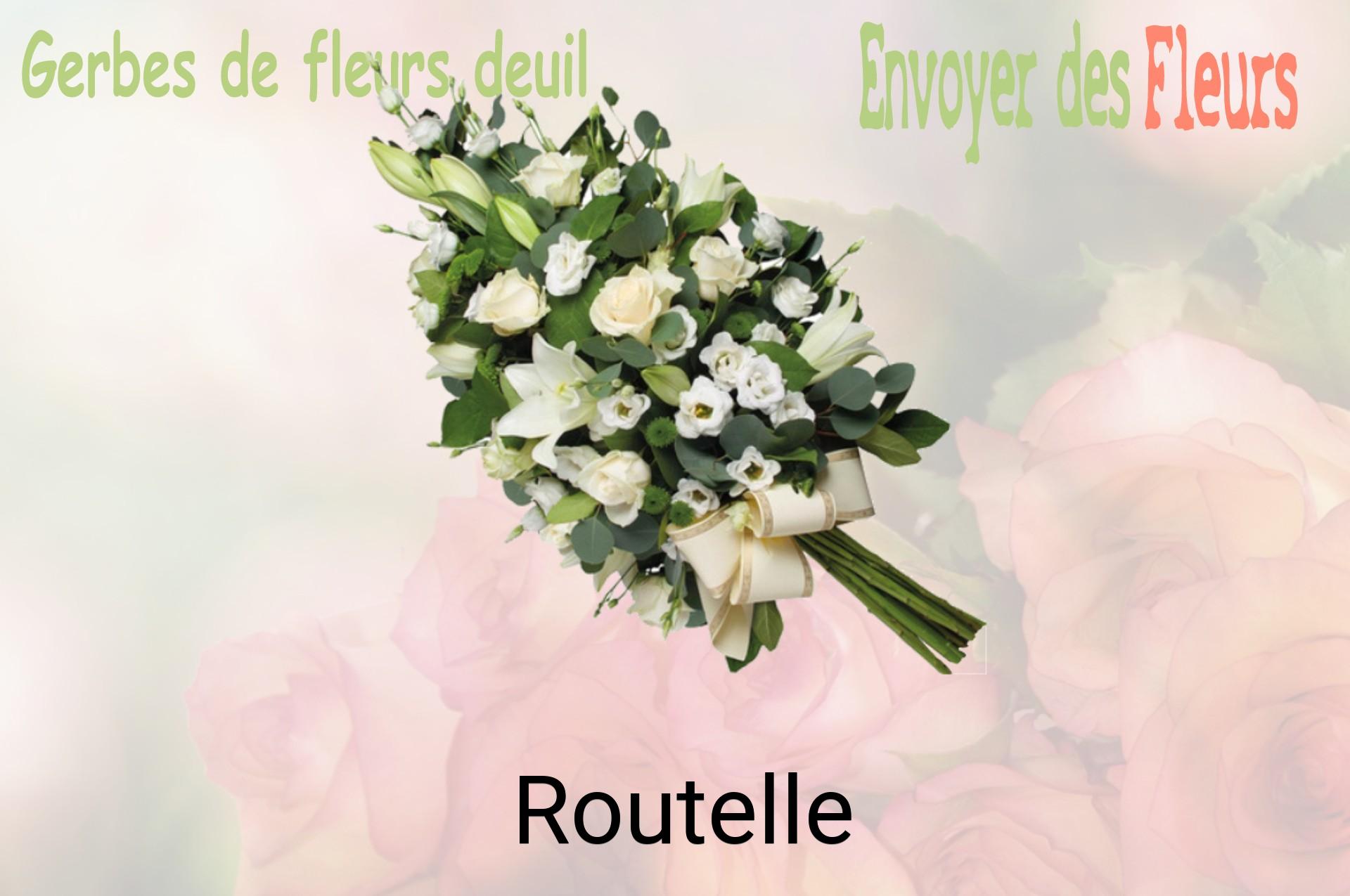 Gerbe de fleurs de deuil livrée à Routelle